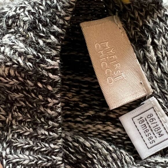 Super Tiger Yellow and Gray Wool Blend Tricot Cardigan, 18-24 - Picture 3 of 3